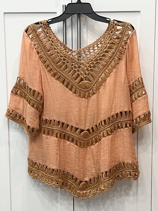 Tops - VALUE BUY SHEIN Peachy/Orange Macrame BOHO Top/Layering Piece Sz S